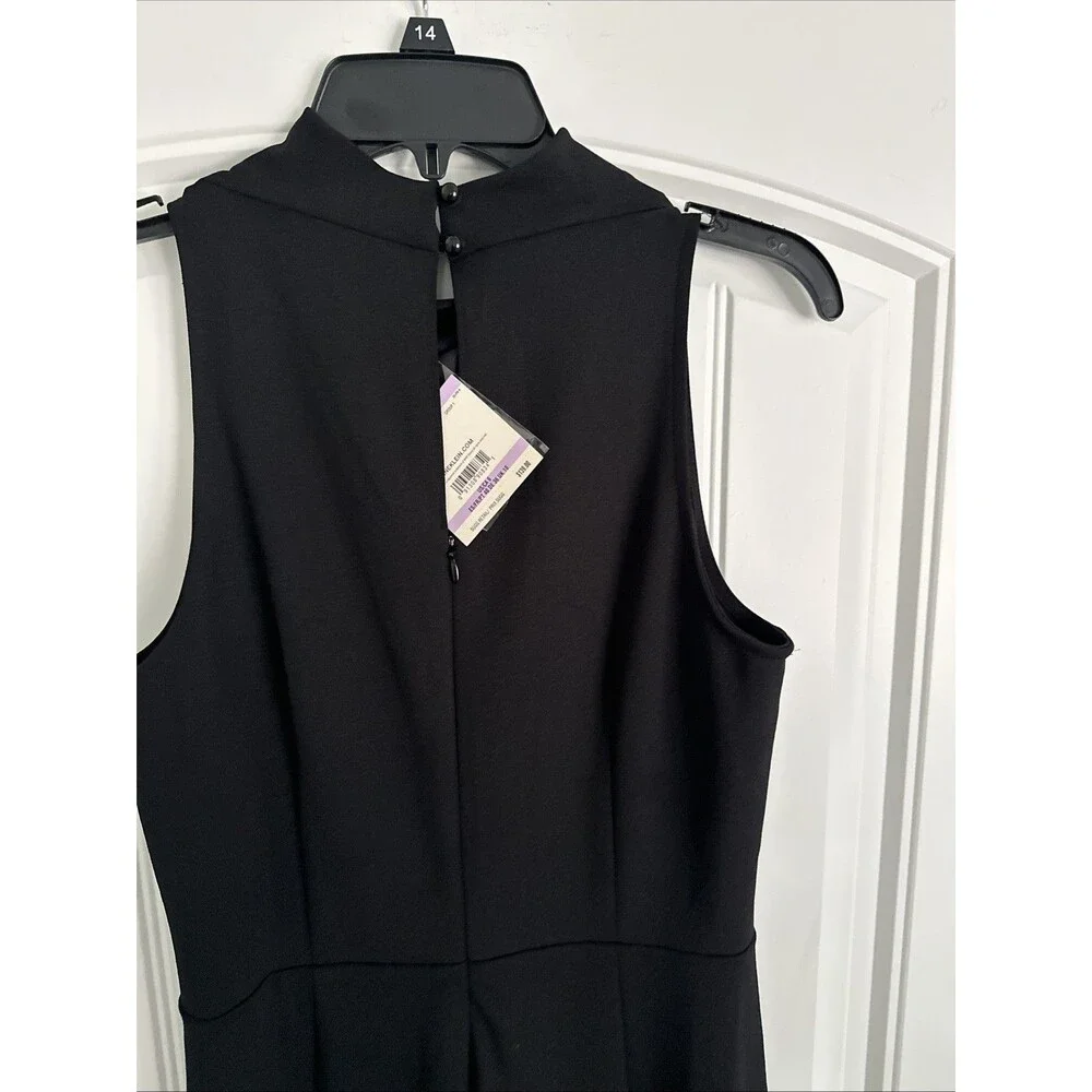 Anne Klein Women's Trendy Chic Cowlneck Wide-Leg Jumpsuit Deep Black 6 (NO BELT)